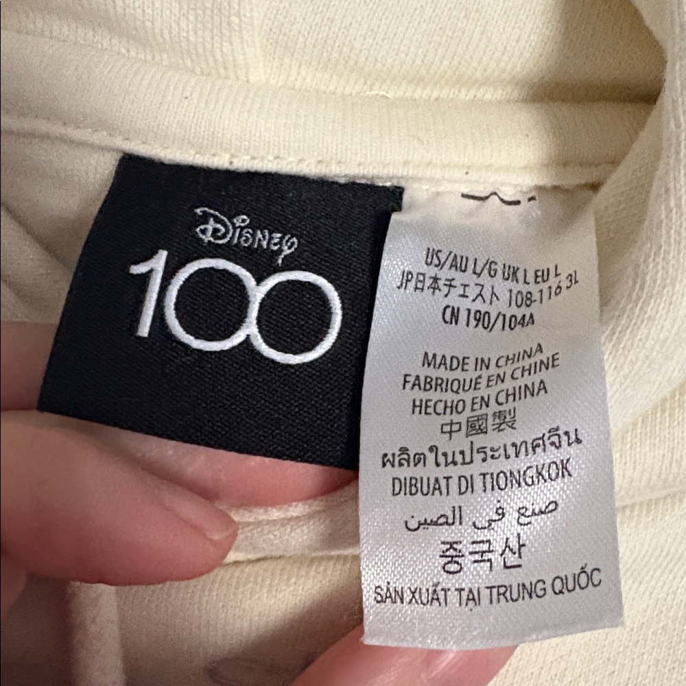 Disney 100 Years of Music and Wonder Cream Hoodie with Character Graphics - Picture 7 of 8